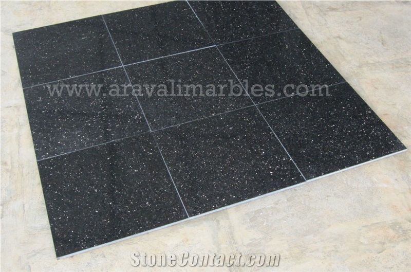 Star Galaxy Granite Slabs & Tiles, India Black Granite