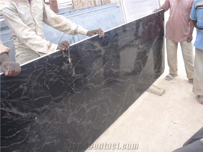 Black Markino Granite Tiles & Slabs, Black Polished Granite Floor Covering Tiles, Walling Tiles