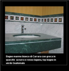 Bath Top in Verde Guatemala Marble, Green Marble