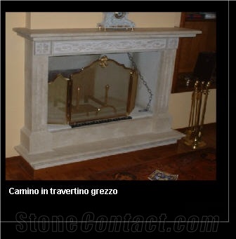 Fireplace Mantel, Crema Fiore Beige Limestone