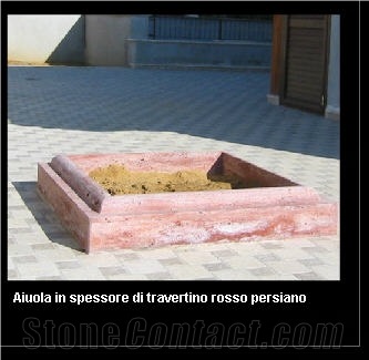 Persian Red Travertine Planters for Landscaping, Travertino Rosso Persiano Red Travertine