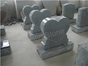 China Gray Hearted Headstone, G603 Grey Granite Headstone