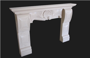 Beige Pacifico Polished Fireplaces, Beige Pacifico Limestone Fireplace