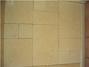 Golden Sinai Limestone Tumbled Tiles & Slabs, Yellow Limestone Egypt Tiles & Slabs Egypt
