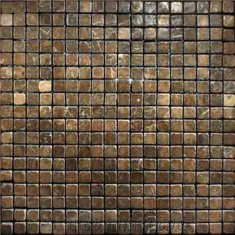Mosaic Tumbled Sierra Madre Brown, Sierra Madre Brown Limestone Mosaic