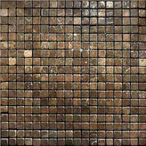 Mosaic Tumbled Sierra Madre Brown, Sierra Madre Brown Limestone Mosaic
