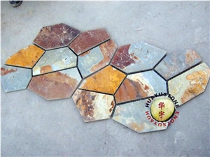 China Multicolor Slate Net Paste Flagstone