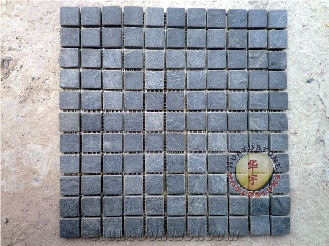 Hebei Black Slate Mosaic Tiles
