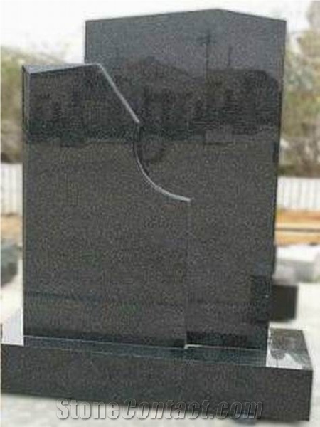 Impala Black Granite Headstone