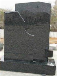 Impala Black Granite Headstone