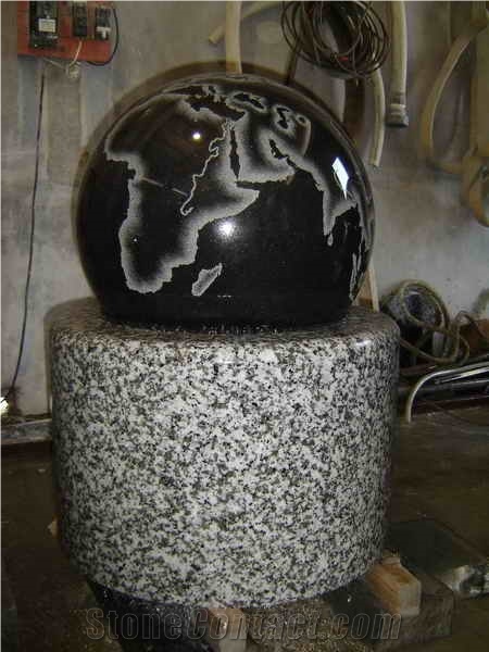 Shanxi Black Granite Ball Fountain