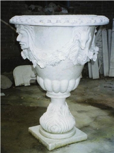 White Marble Flower Pot
