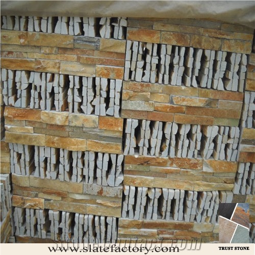 Golden Beige Quartzite More Yellow Less Grey Stacked Stone,Cultured Stone Panel,Wall Panel Veneer,Ledger Stone Veneer,Stacked Stone for Wall Cladding