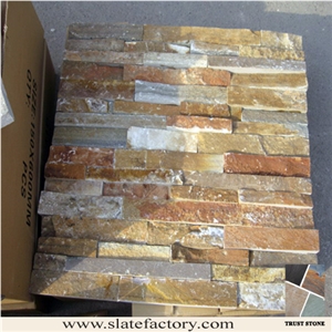 Golden Beige Quartzite More Yellow Less Grey Stacked Stone,Cultured Stone Panel,Wall Panel Veneer,Ledger Stone Veneer,Stacked Stone for Wall Cladding