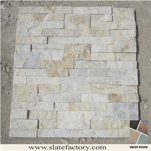 Snow White Quartzite Cultured Stone Veneer,Cultured Stone Wall Cladding, Ledger Stacked Stone Veneer,Thin Ledgestone Veneer