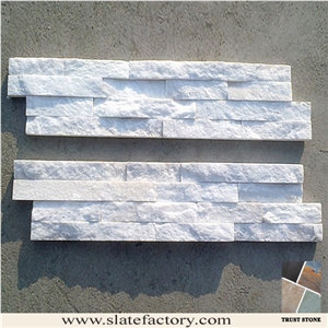 Super White Quartzite Cultured Stone Wall Panel,Cultured Stone Wall Cladding, Ledger Stacked Stone Veneer, Thin Ledgestone Veneer