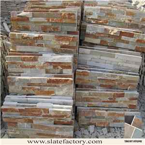 Yellow Quartzite More Yellow Less Grey Rectangle Cultured Stone Panel,Wall Cladding Panel,Ledger Stone Veneer,Stacked Stone for Wall Cladding