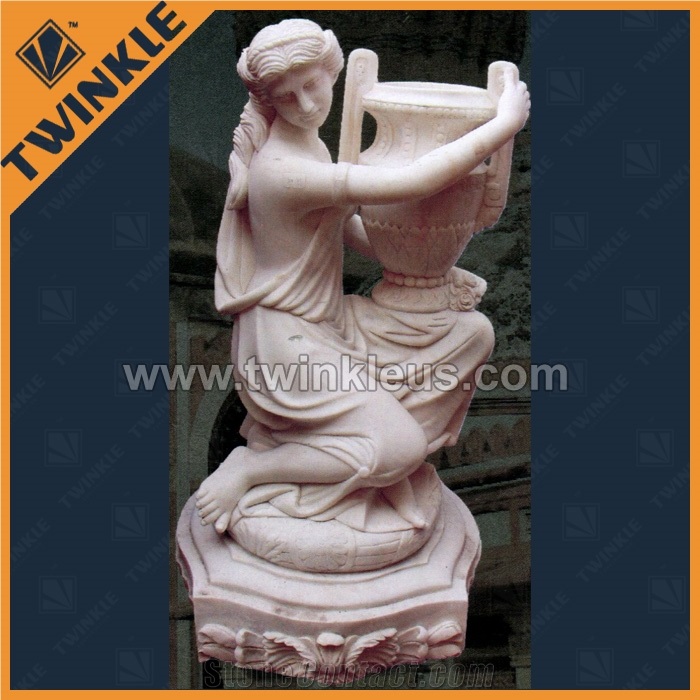 Marble Female Statue, Fangshan White Marble Statue