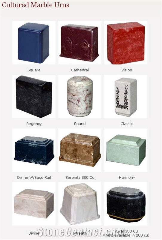 Cultured Marble Cremation Urns