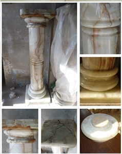 Pillar Rounds, White Onyx Column