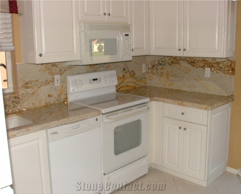 Exotic Brazil Granite Countertop Golden Beach Yellow Granite