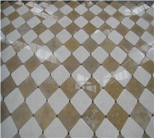 Prismatic White/Beige Marble Mosaic Tile