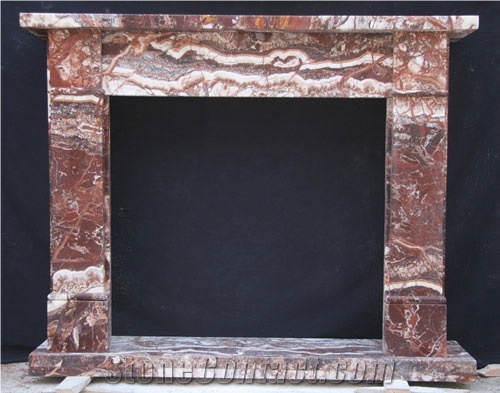 Chicken Red Marble Fireplace Mantel 5515