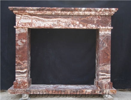Chicken Red Marble Fireplace Mantel 5519