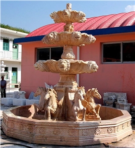 Marble Large Statuary Garden Fountain 2019, Red Marble Garden Fountain