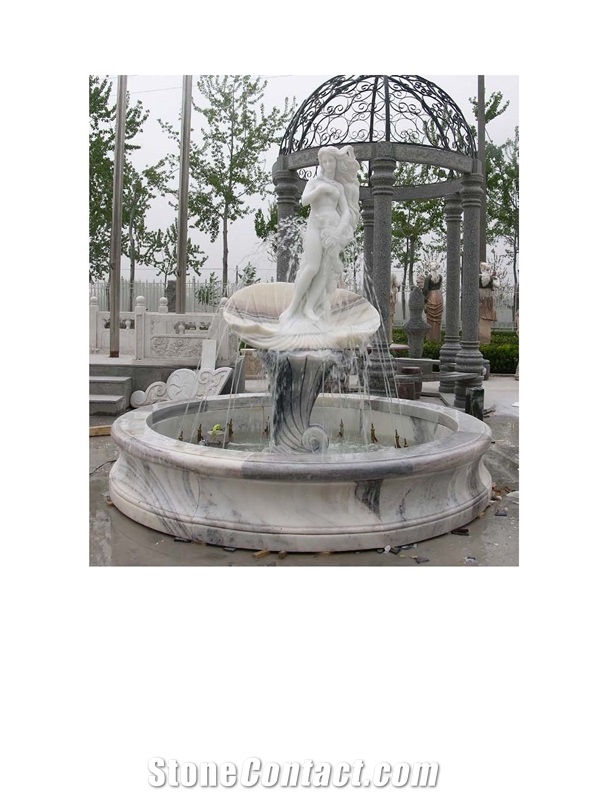 Onyx Statue Garden Fountain 2038, White Onyx Garden Fountain