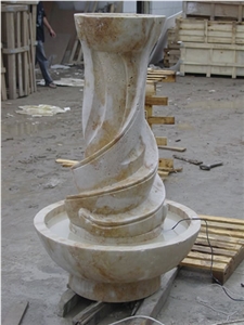 Small Size Marble Fountain, Yellow Marble Fountain