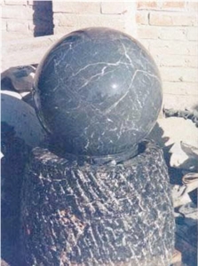 Stone Rolling Sphere Water Marble Fountain, Grey Marble Fountain