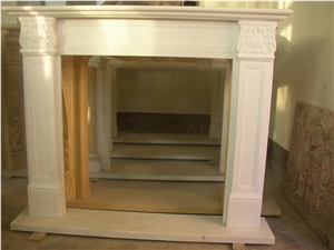 White Marble Fireplace Mantel 5521