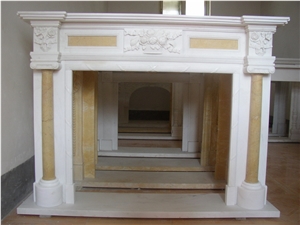 White Marble Fireplace Mantel 5525