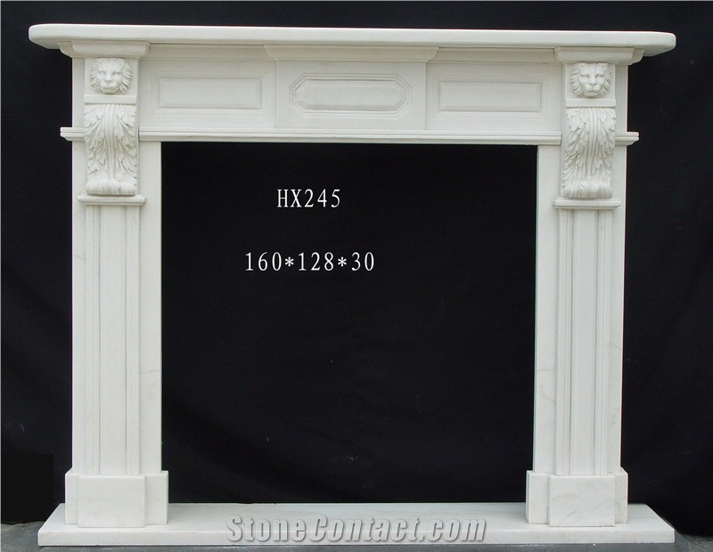 White Marble Fireplace Mantel 5526