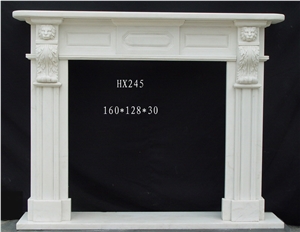 White Marble Fireplace Mantel 5526