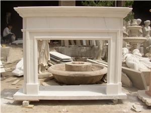 White Marble Fireplace Mantel 5527