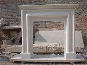 White Marble Fireplace Mantel 5528