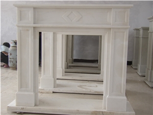 White Marble Fireplace Mantel 5529