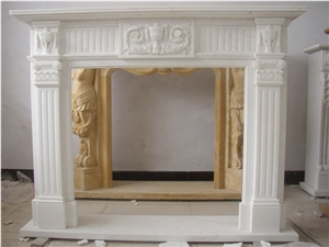 White Marble Fireplace Mantel 5530