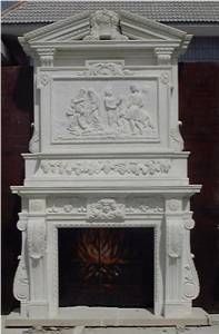White Marble Fireplace Mantel 5553