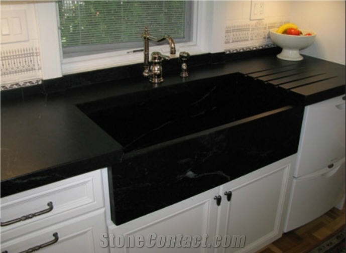 Soapstone Sinks, Brazilian Night Black Soapstone from United States