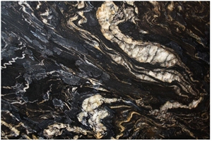 Titanium Black Granite Slabs, Brazil Black Granite