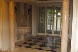 Entrance Fountain, Beige Limestone Home Decor