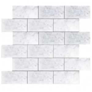 Carrara White Polished Marble 3x6 Mosaic, Bianco Carrara White Marble