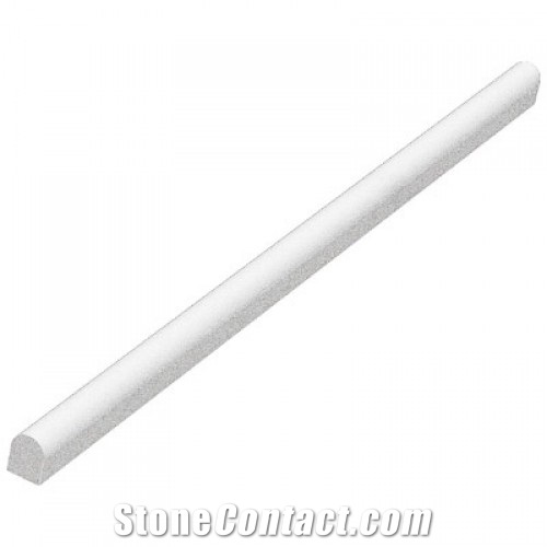 Thassos Marble Polished 1/2 Pencil Liner, White Marble