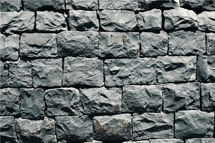 Black Basalt Mushroomed Wall Stone