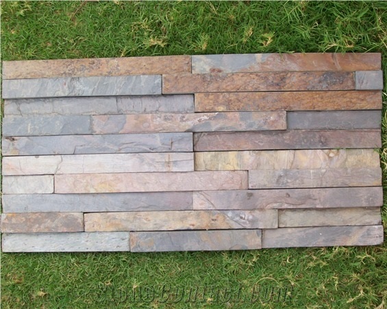 Kund Slate Stone Wall Panel, Kund Multicolor Slate Cultured Stone