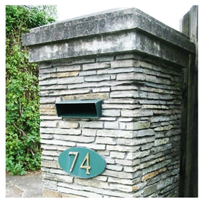 New Zealand Limestone Gate Post Mailbox, Grey Limestone Mailbox