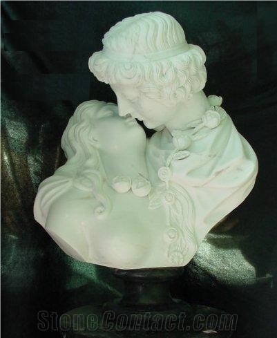 Hand Carved White Marble Bust